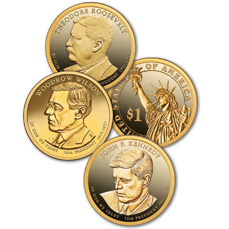 colorized presidential dollar coins