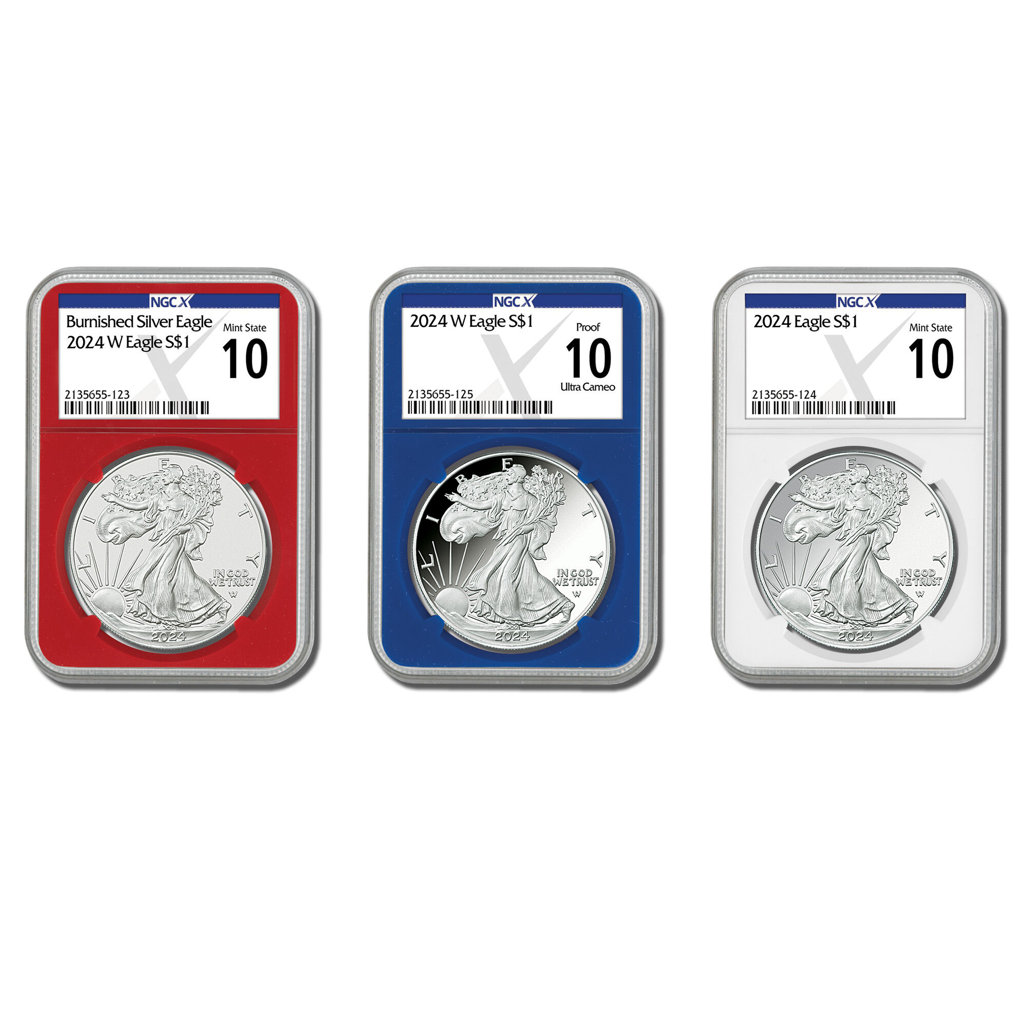 The “Perfect 10” Set of 2024 American Eagle Silver Dollars