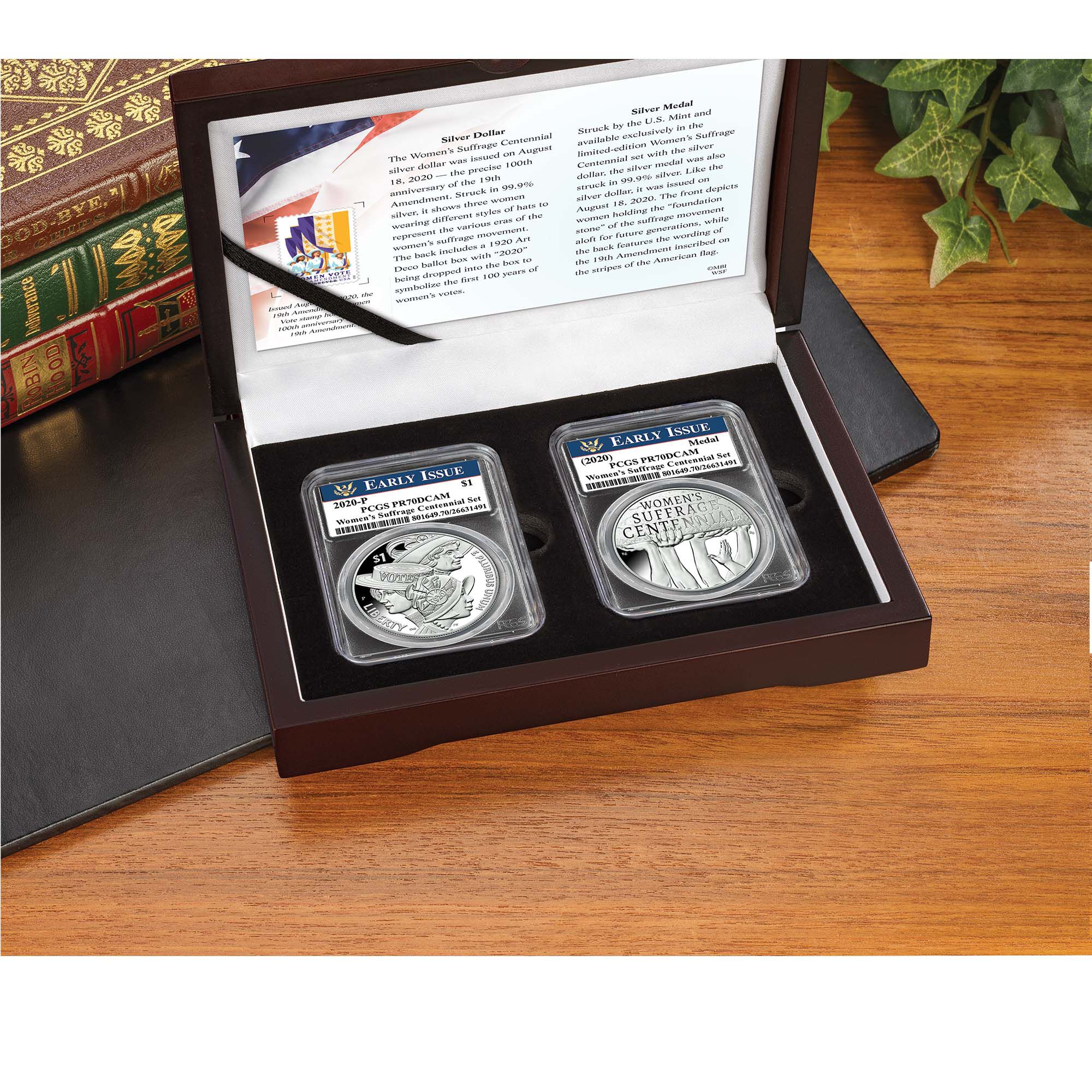 The Women's Suffrage Centennial Proof Silver Dollar and Medal Set
