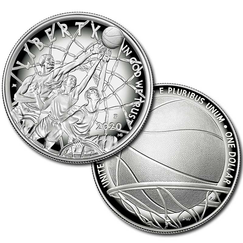 The 2020 Basketball Hall of Fame Proof Silver Dollar